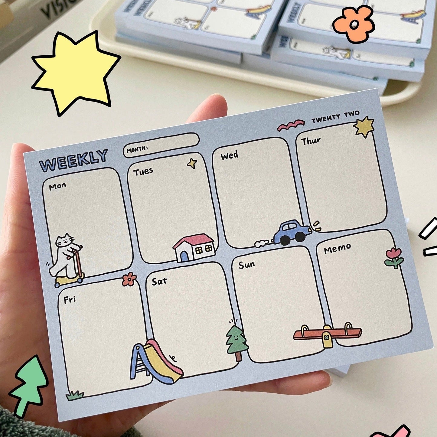 Twenty Two Lovely Park Weekly Plan Notepad