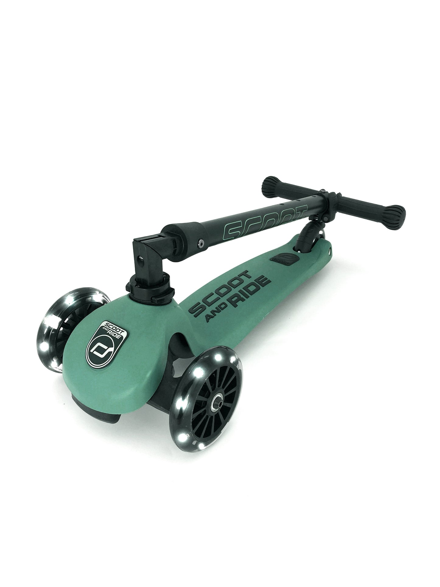 Scoot & Ride Highwaykick 3 LED foldaway scooter - Forest