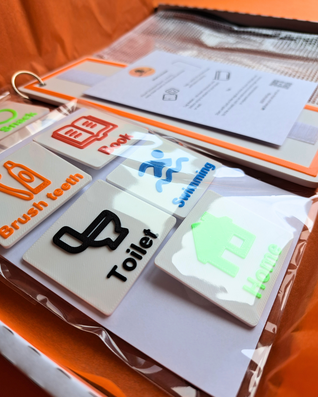 Daily Routine Visual Schedule Bundle - Board with 20 Velcro Tags and Tag Wallet