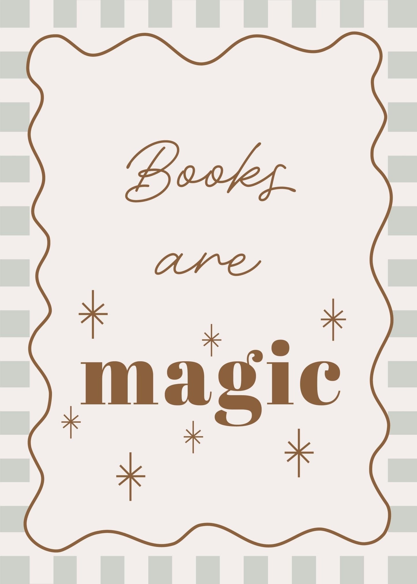 Books are magic - Checkerboard Edition - Wall Art Print