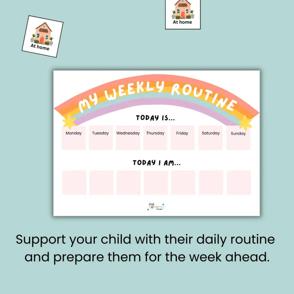 Children's weekly routine planner digital download benefits
