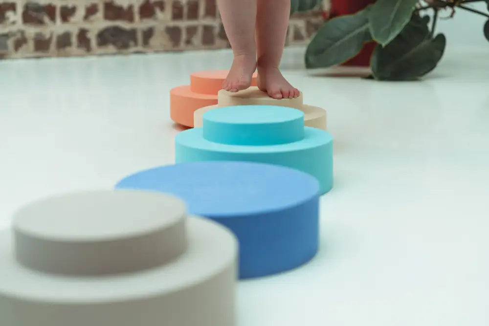 Moes Rainbow Chair and Stepping Stones