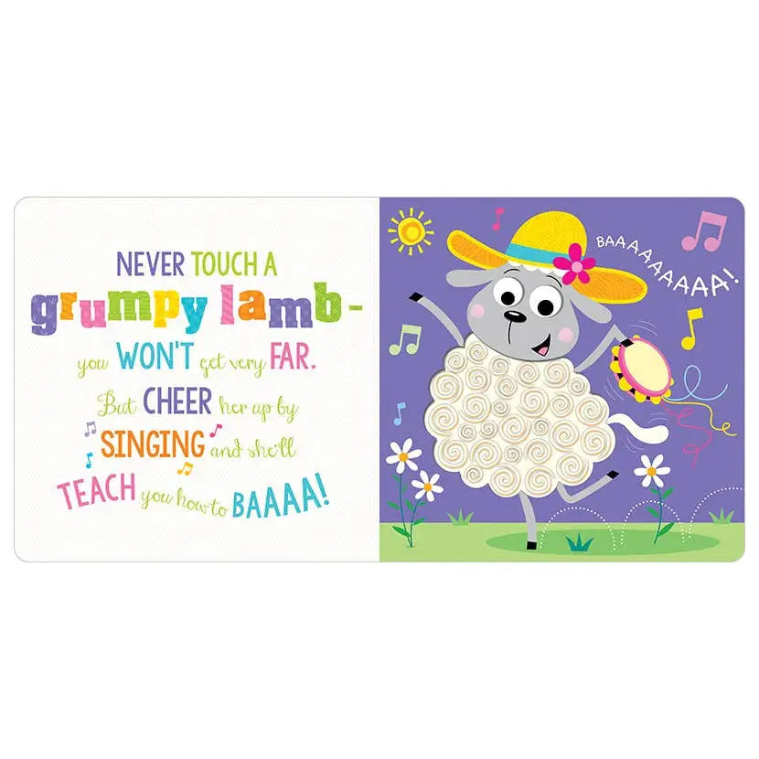 Never Touch a Grumpy Bunny sensory book Make Believe Ideas interior 1