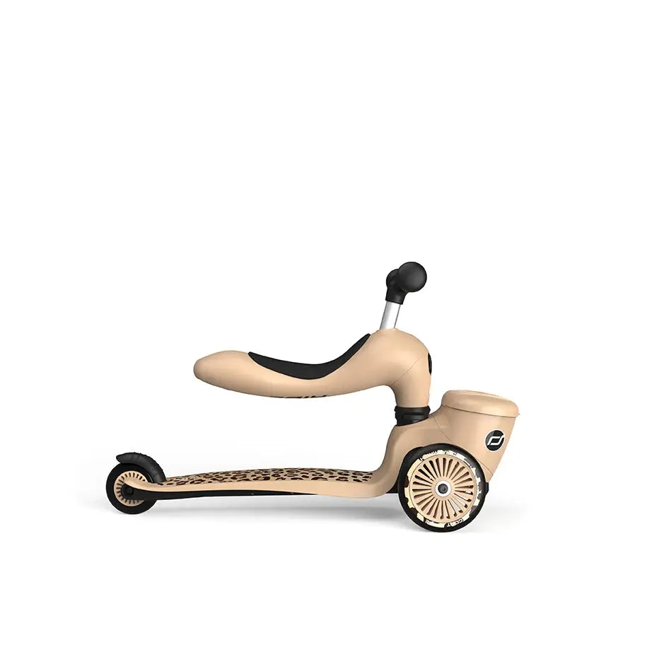 Scoot & Ride Highway Kick 1 Lifestyle Leopard Scooter seat side view