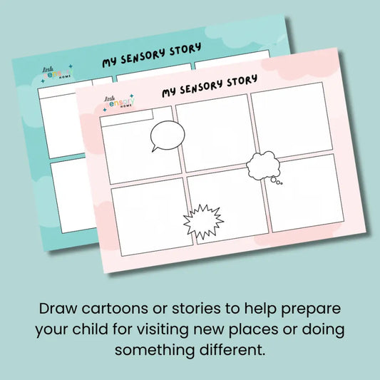 Image of two instant download sensory story templates to support children with autism or special educational needs