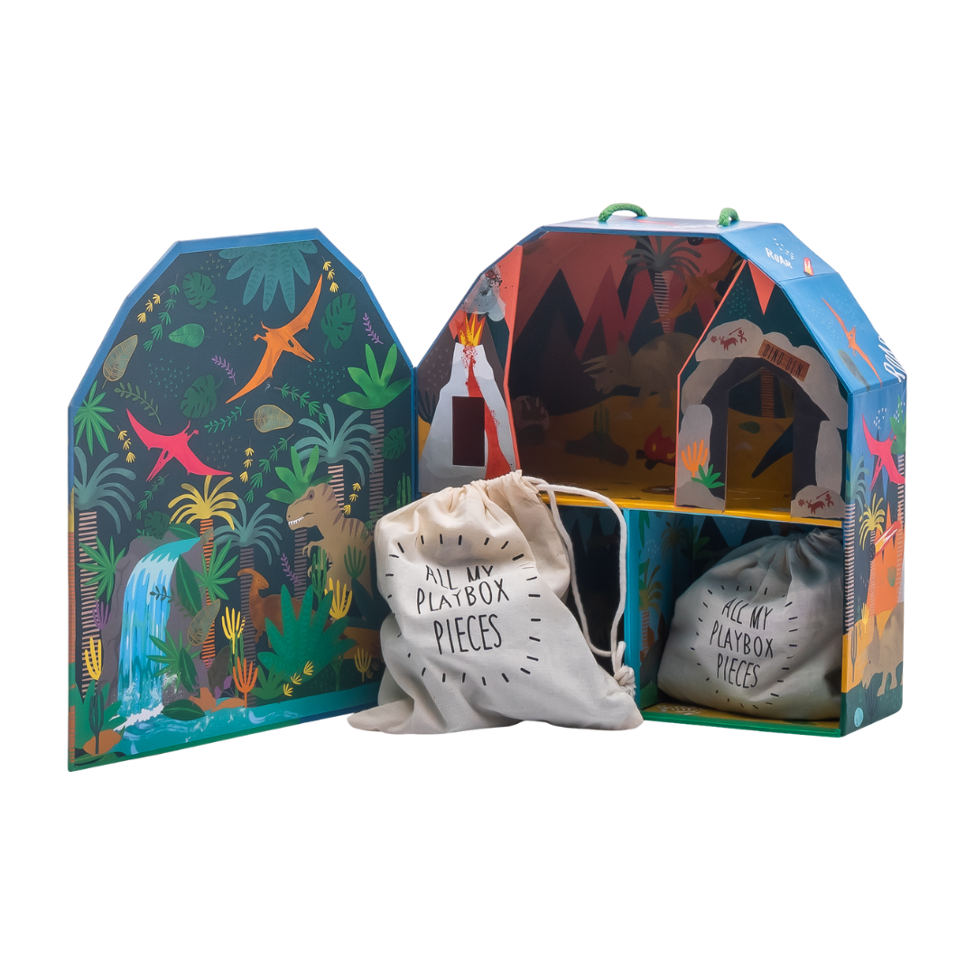 Playbox With Wooden Pieces - Dinosaur