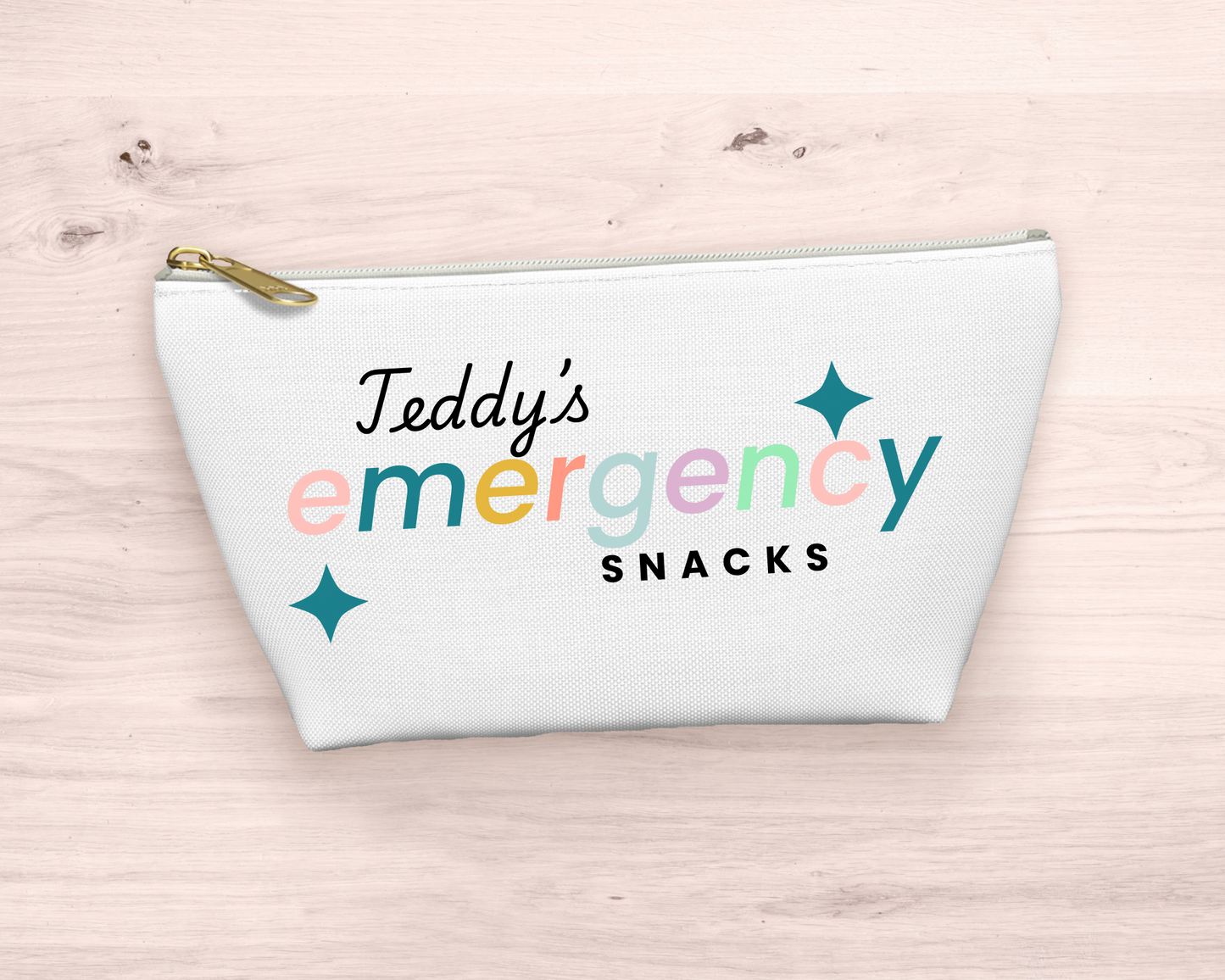 Personalised kids’ Emergency Snacks zip up pouch