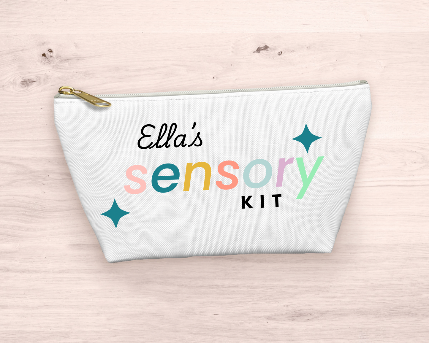 Personalised kids’ fidget toys sensory kit zip up pouch