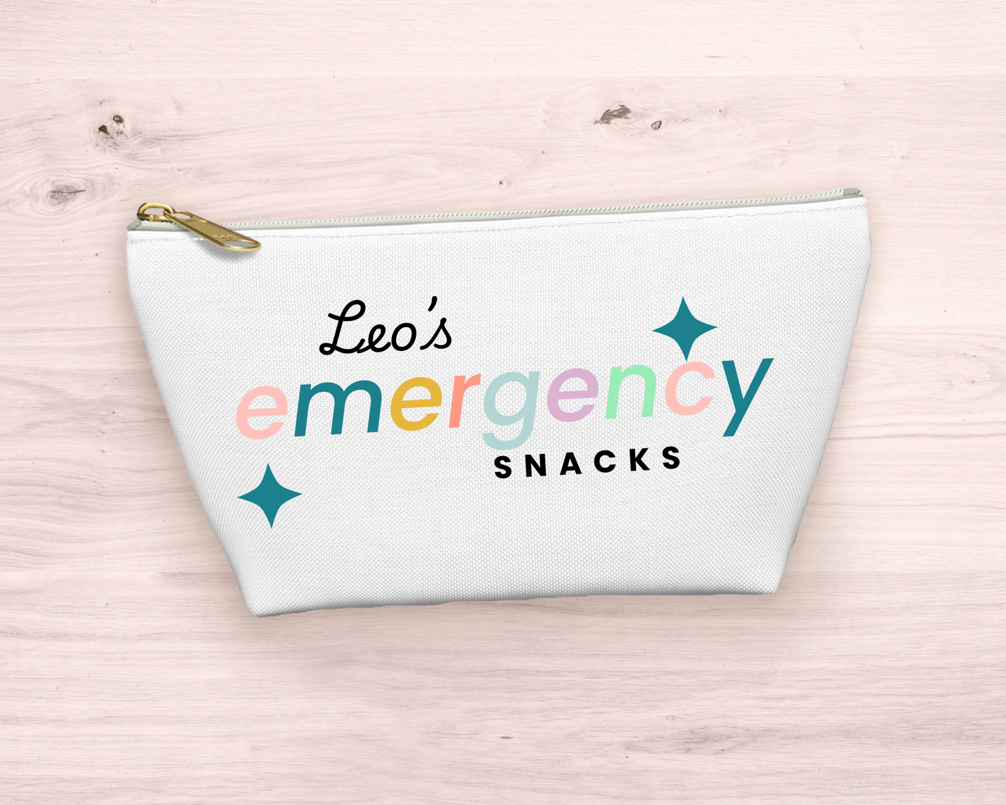 Personalised kids’ Emergency Snacks zip up pouch