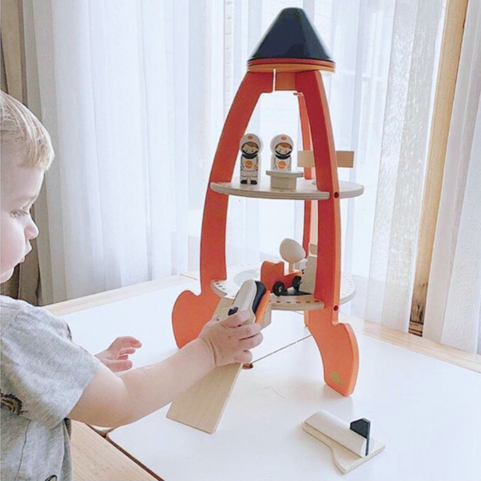 Cosmic Rocket Set Wooden Toy