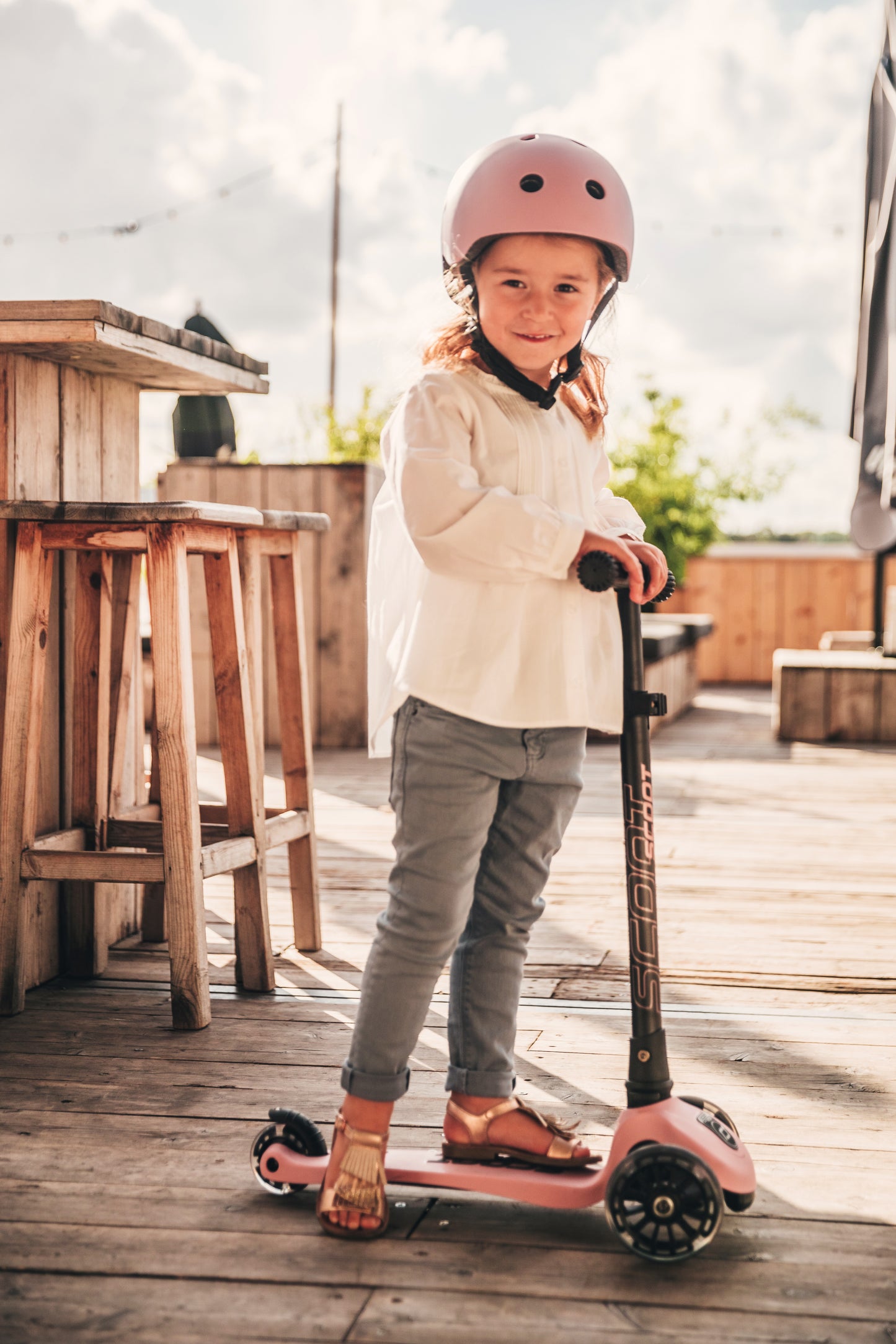 Scoot & Ride Highwaykick 3 LED foldaway scooter - Rose