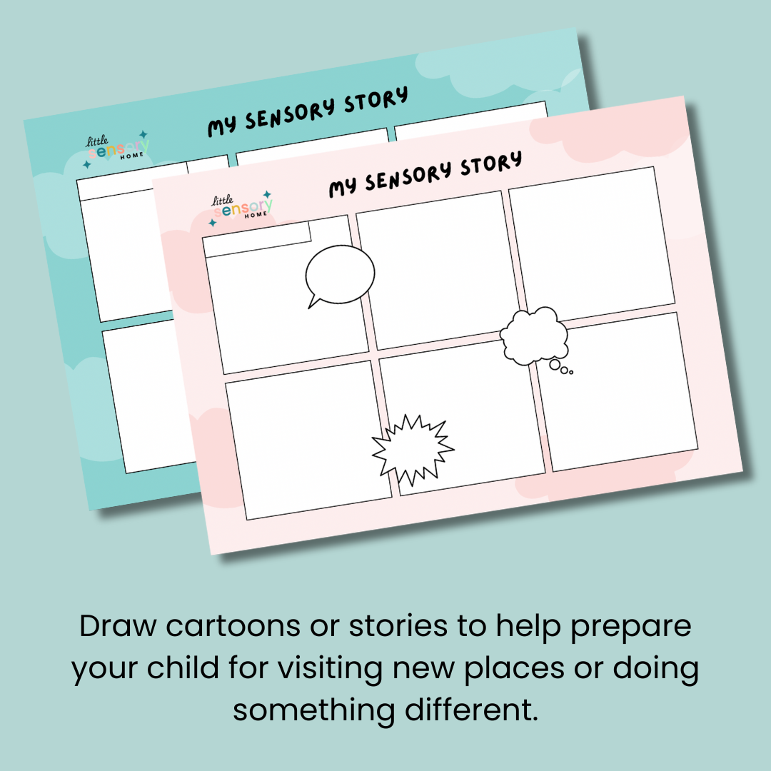 Image of two instant download sensory story templates to support children with autism or special educational needs