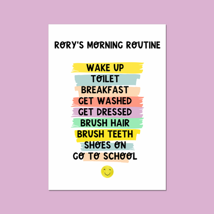 Personalised Morning Routine Wall Art Poster