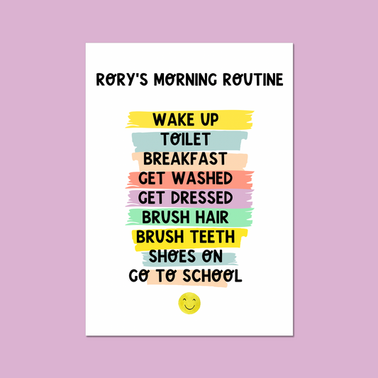 Personalised Morning Routine Wall Art Poster