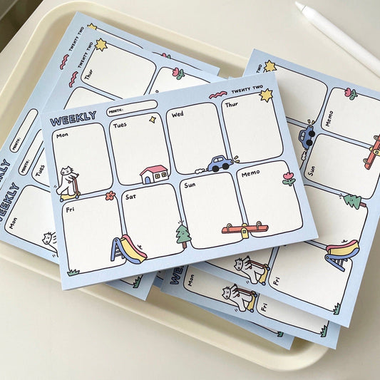 Twenty Two Lovely Park Weekly Plan Notepad