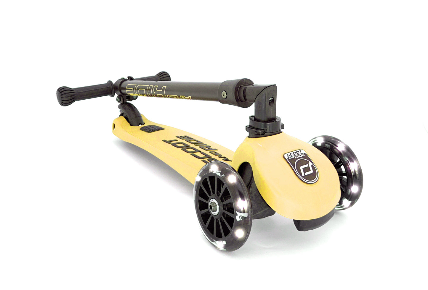 Scoot & Ride Highwaykick 3 LED foldaway scooter - Lemon