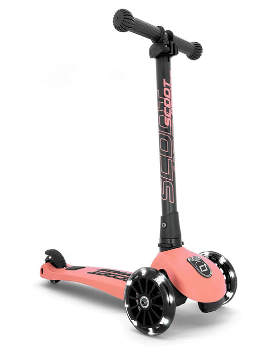 Scoot & Ride Highwaykick 3 LED foldaway scooter - Peach
