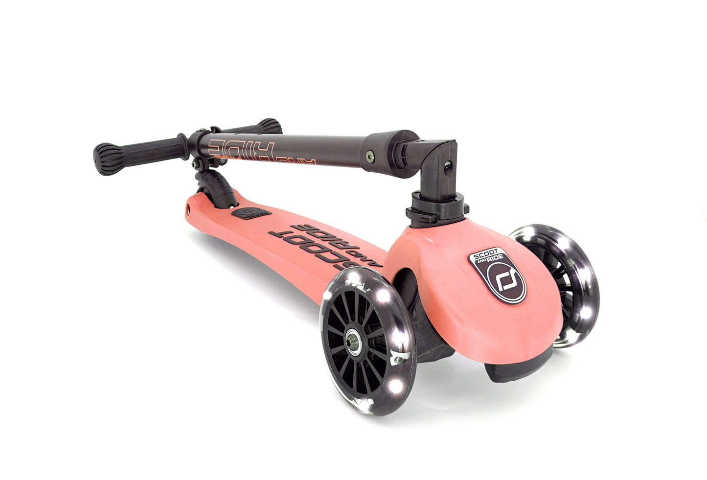 Scoot & Ride Highwaykick 3 LED foldaway scooter - Peach