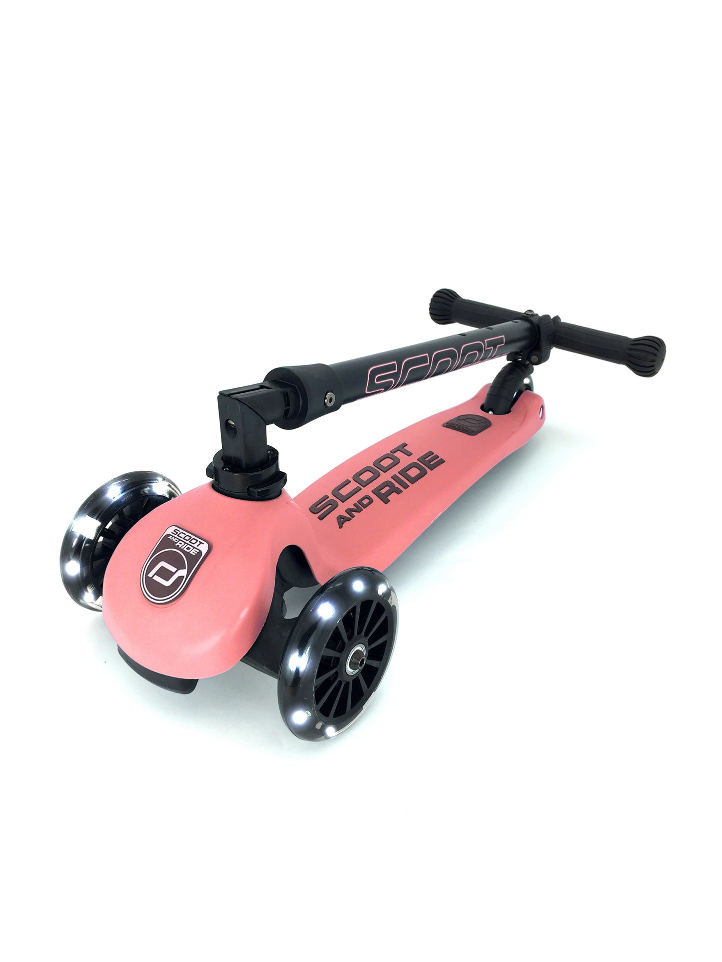 Scoot & Ride Highwaykick 3 LED foldaway scooter - Peach