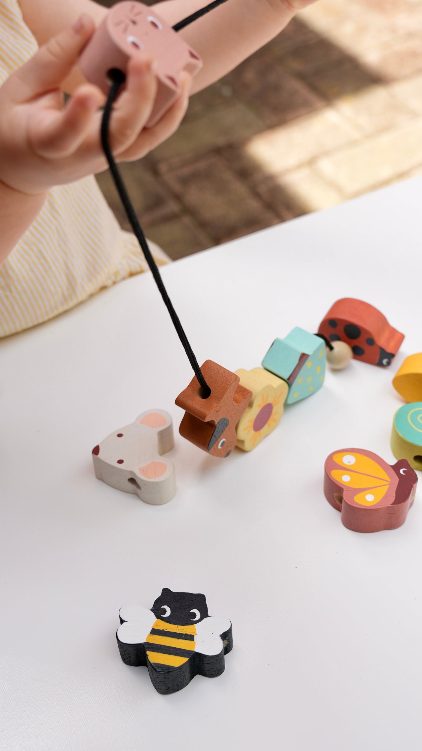 Wooden Garden Threading Beads
