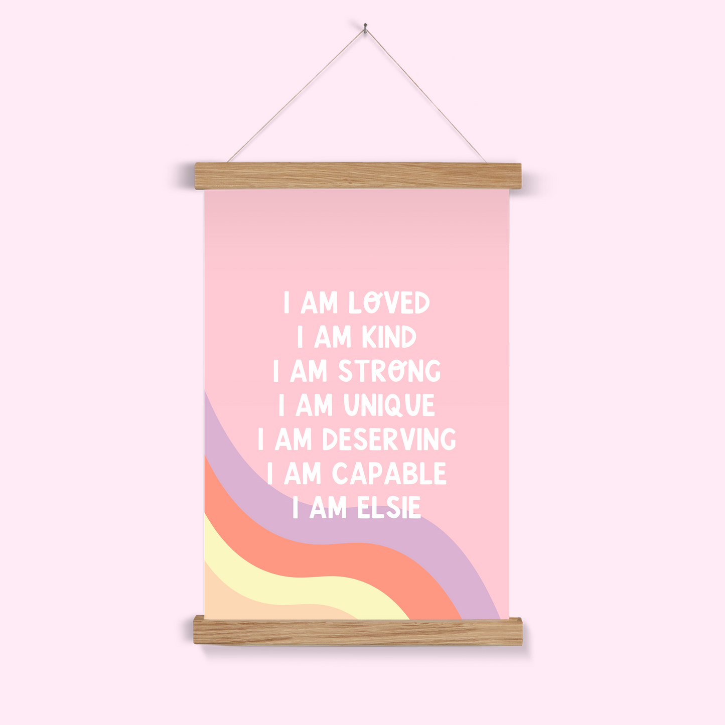 Personalised Rainbow Affirmations Wall Art Poster