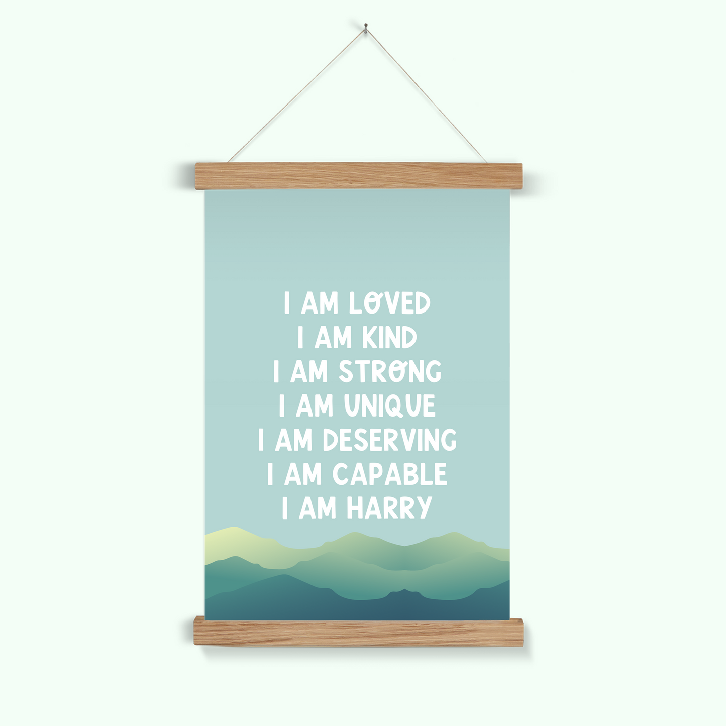 Personalised Mountains Affirmations Wall Art Poster