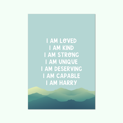 Personalised Mountains Affirmations Wall Art Poster