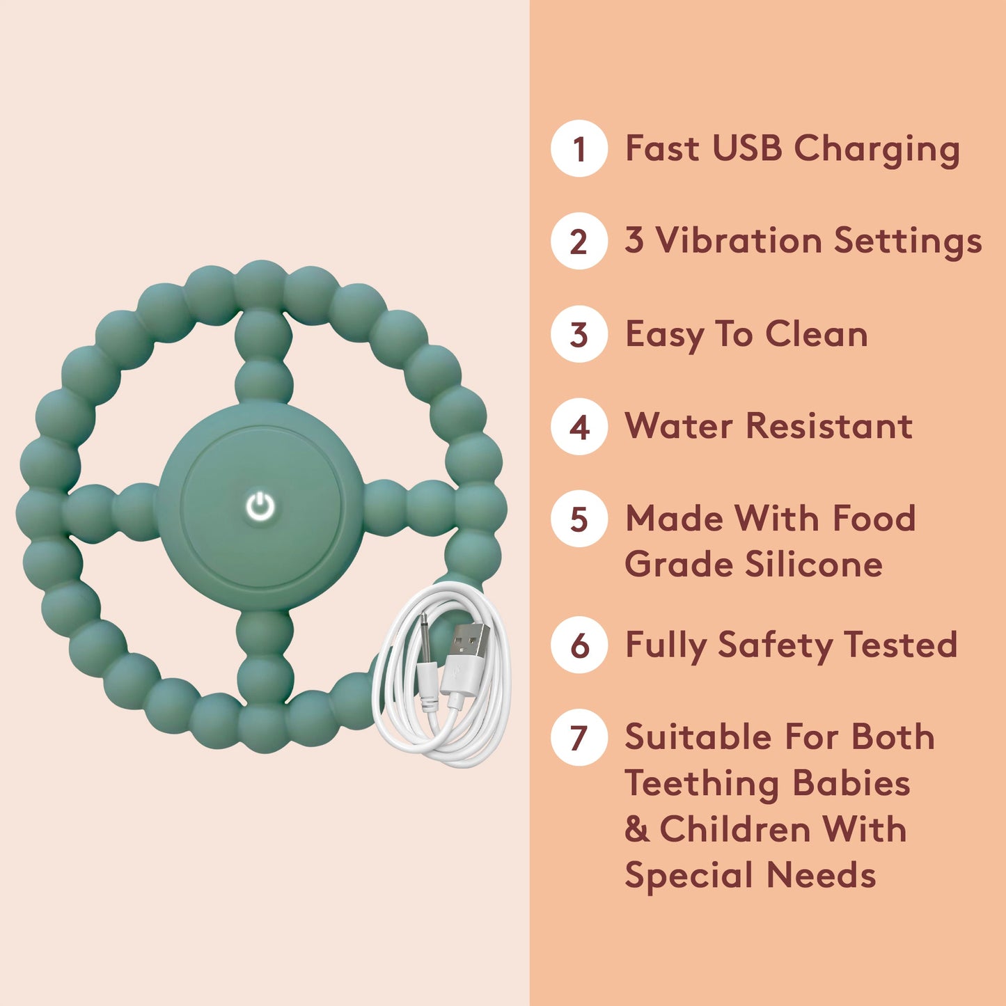 Vibrating Sensory Chew Toy - Autism Chew Toy & Baby Teething Toy