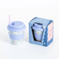 Blue Floral Babychino Cup 4oz (Straws Sold Separately)