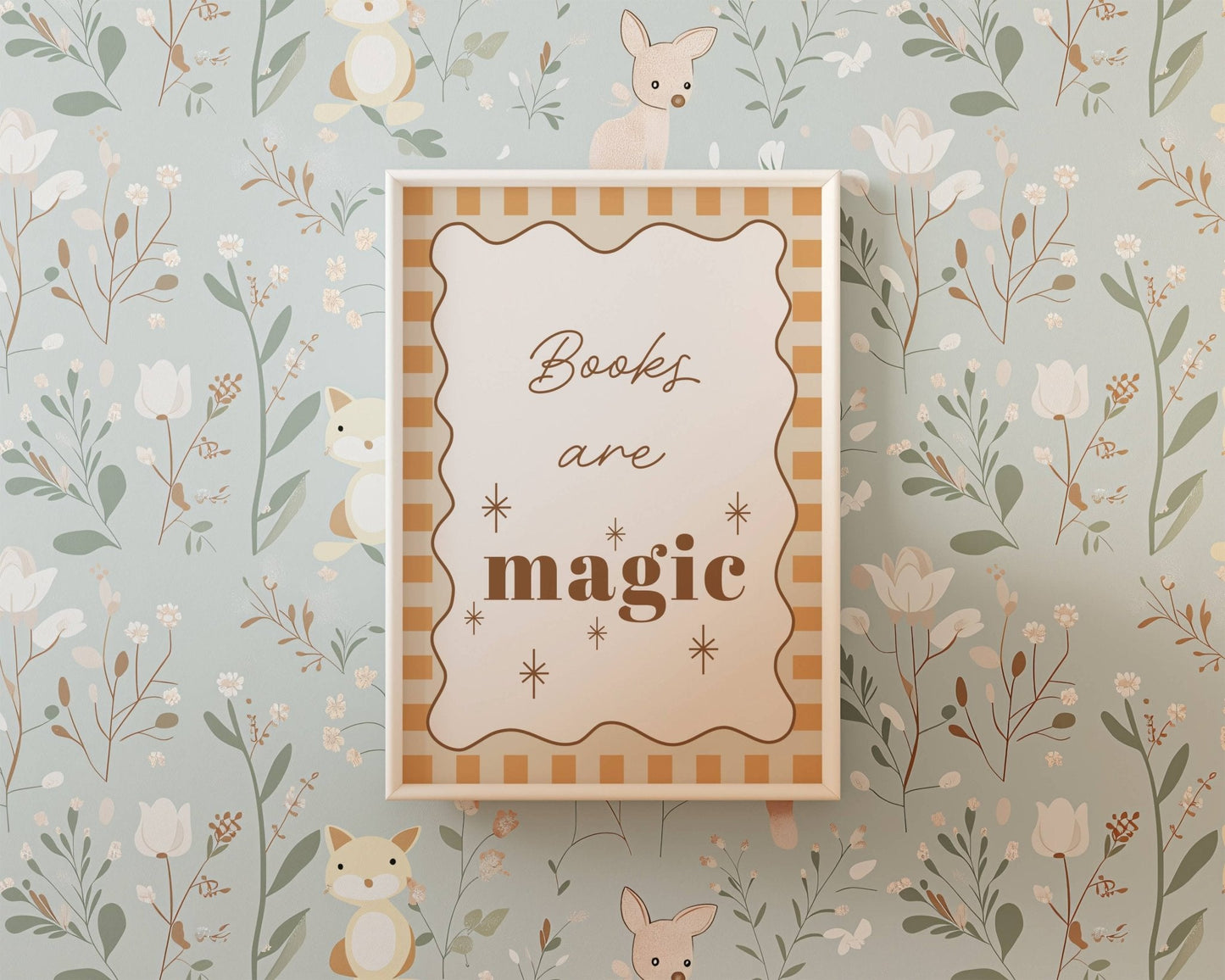 Books are magic - Checkerboard Edition - Wall Art Print