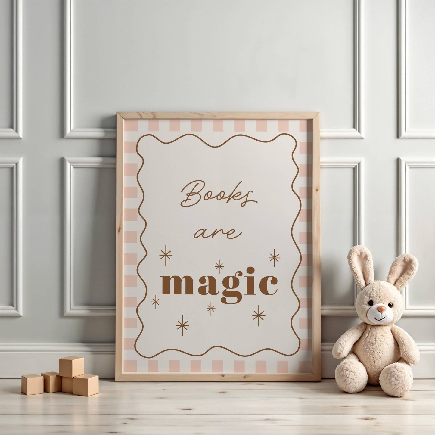 Books are magic - Checkerboard Edition - Wall Art Print