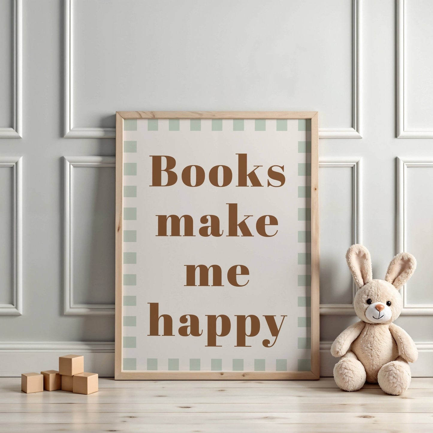 Books make me happy - Checkerboard Edition - Print