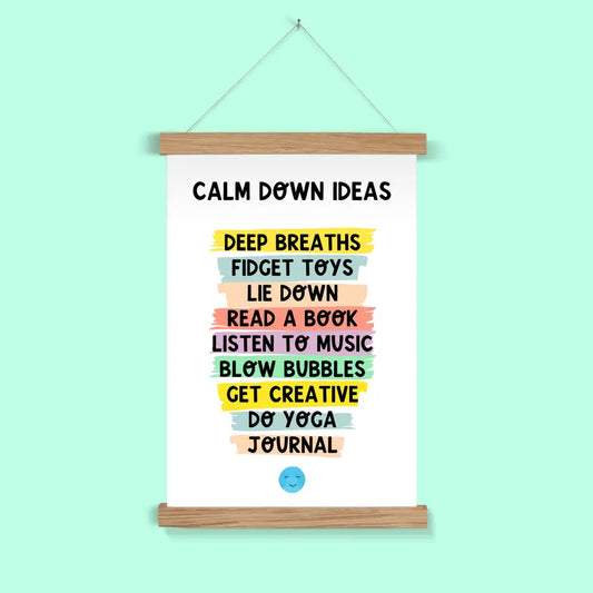 Calm Down Ideas calming corner wall art poster hanger