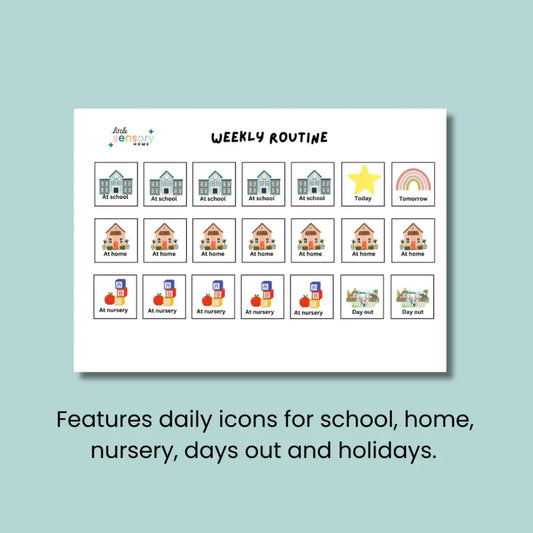 Children's weekly routine planner digital download icons