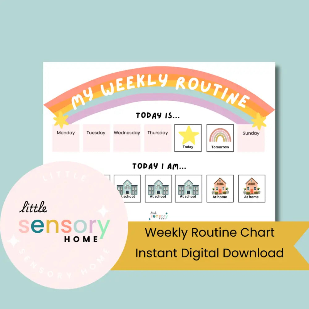 Children's weekly routine planner digital download Little Sensory Home