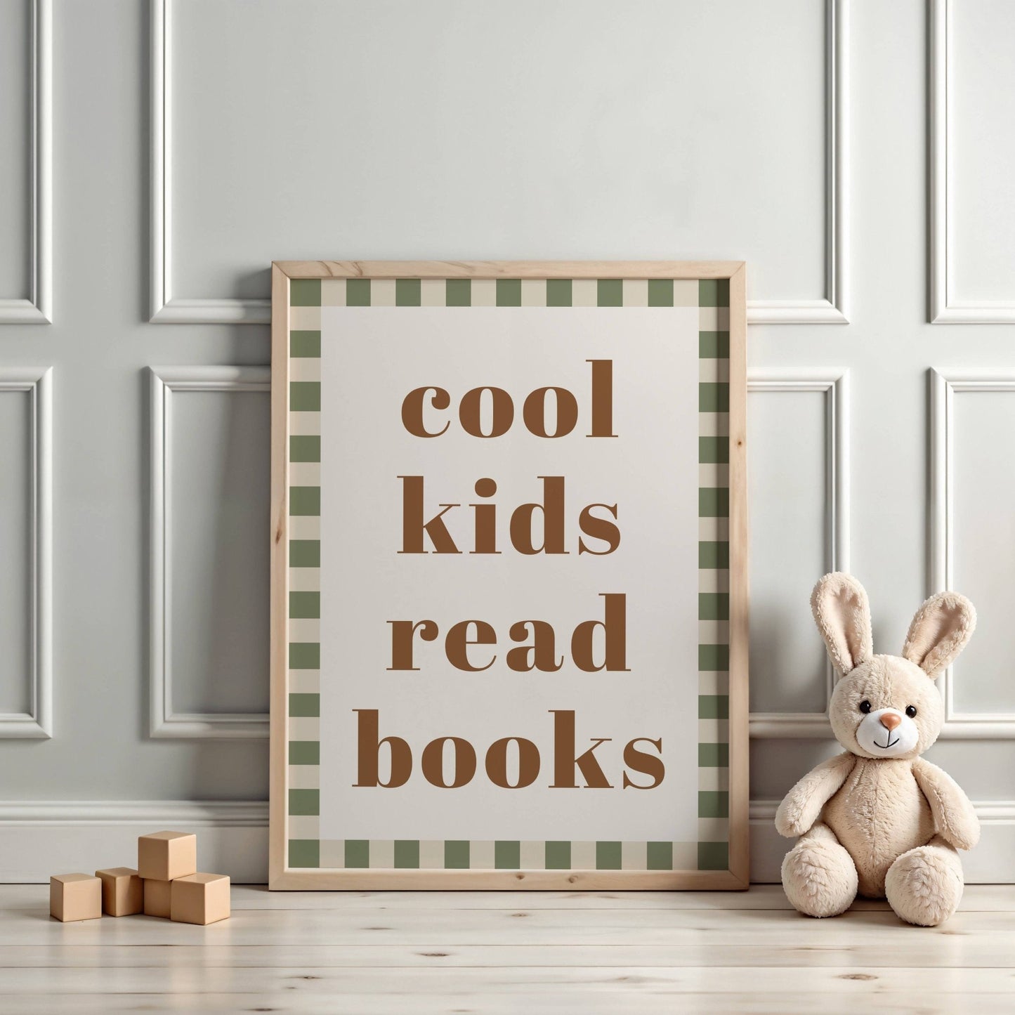 cool kids read books - Checkerboard Edition - Wall Art Print