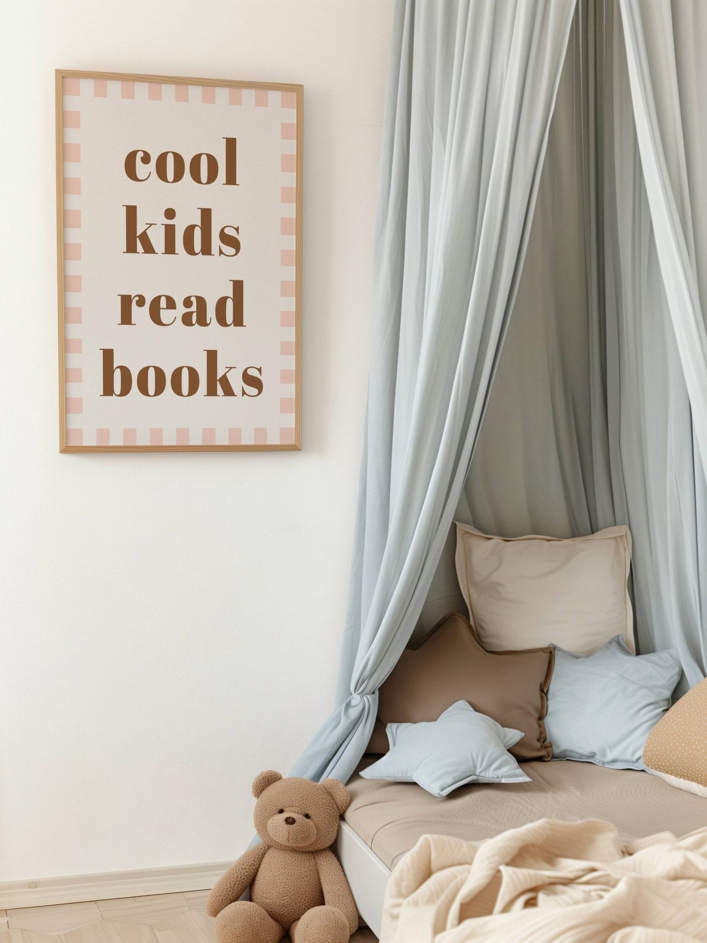 cool kids read books - Checkerboard Edition - Wall Art Print