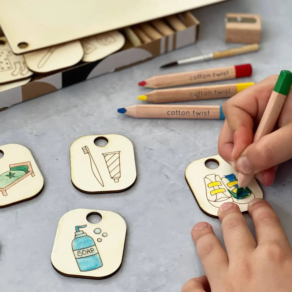 Cotton Twist Make Your Own Daily Task Chart colouring in