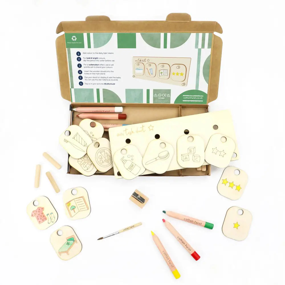 Cotton Twist Make Your Own Daily Task Chart  and crayons