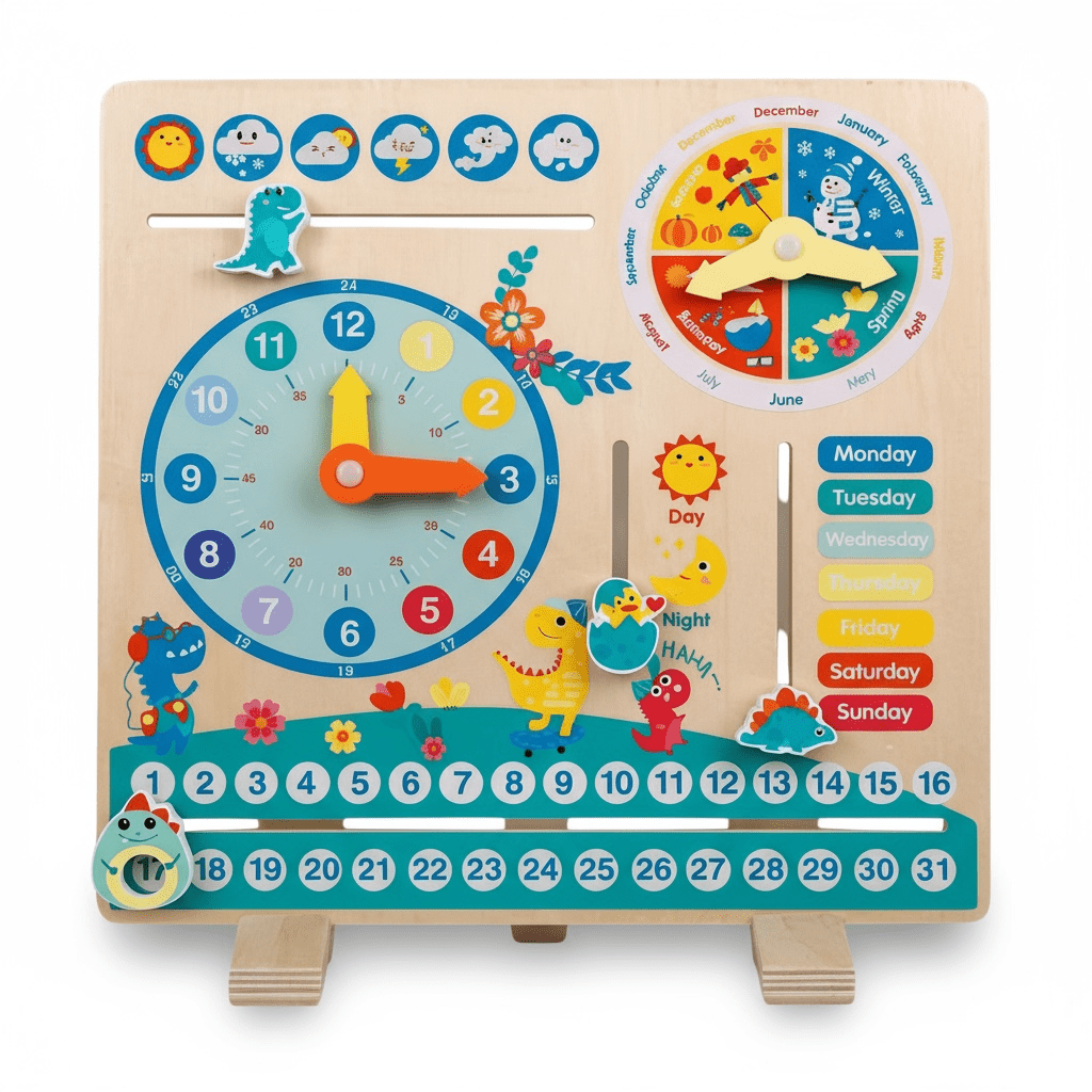 Dinosaur Clock Calendar Board