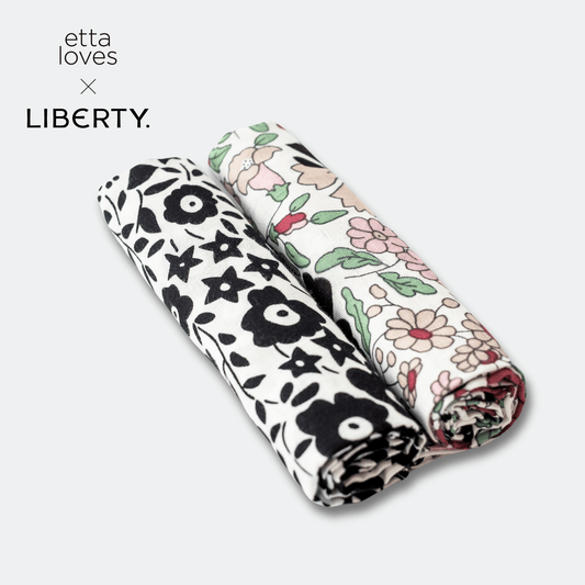 Etta Loves x Liberty Sensory Muslin 2-Pack (For 0–12m)