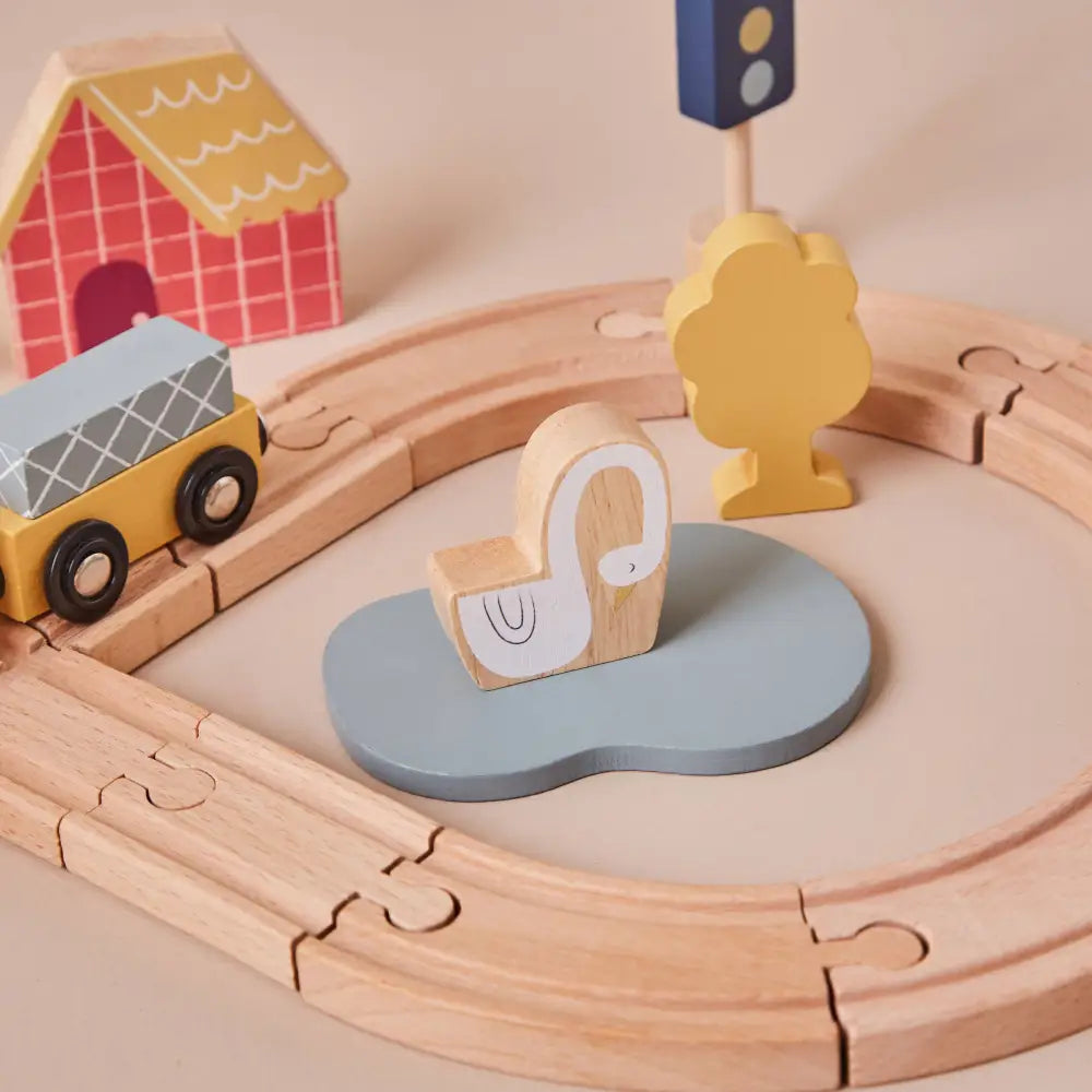 Just Bee Kids wooden train set details