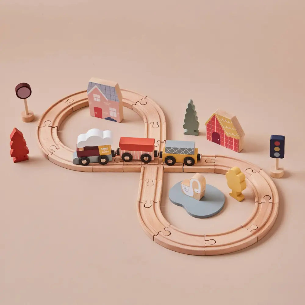 Just Bee Kids wooden train set