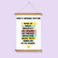 Personalised morning routine wall art poster hanger
