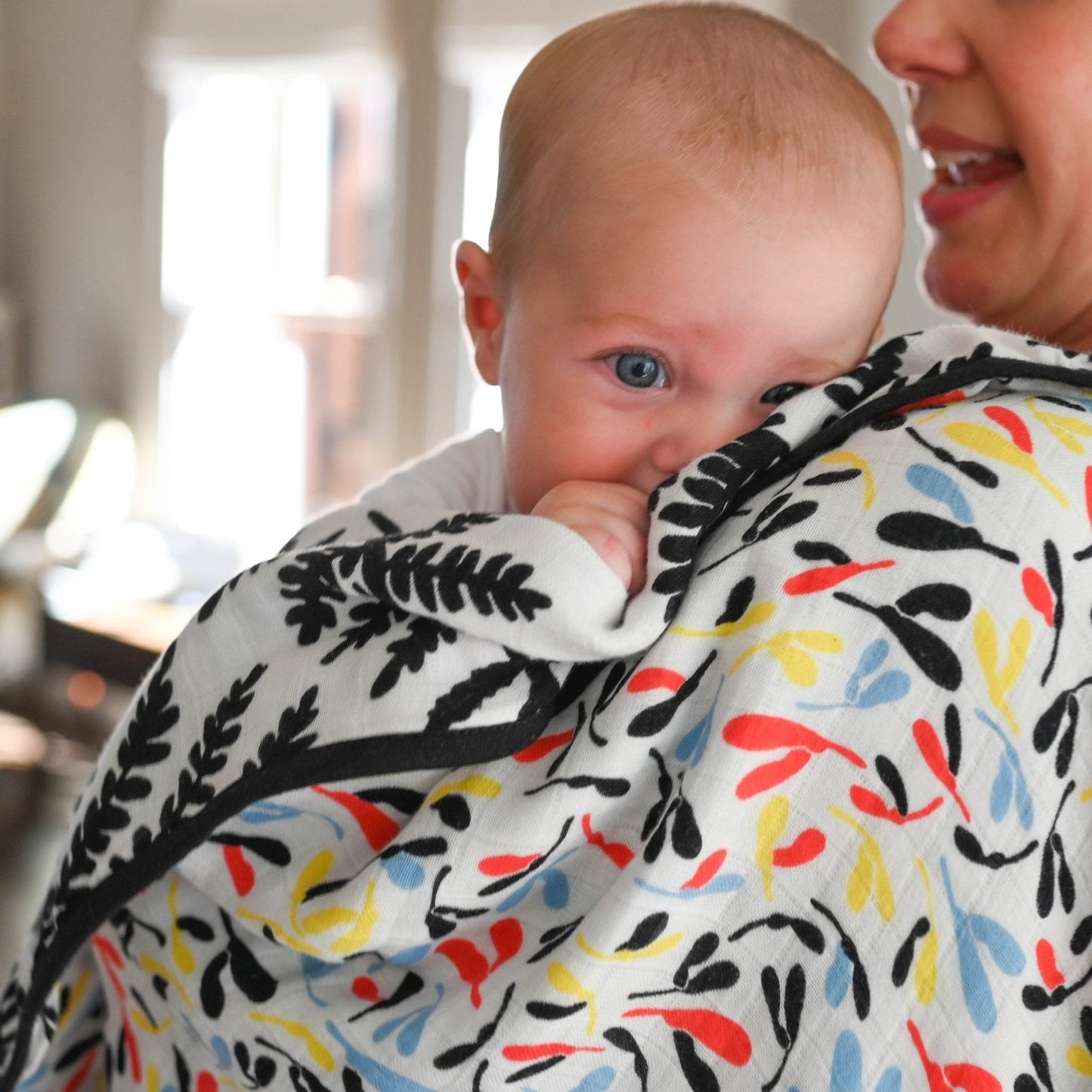 Etta Loves Plant Print Muslin Blanket - reversible newborn to 4 months / 5+ months