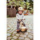 A girl on the Scoot & Ride Highway Kick 1 Lifestyle Leopard Scooter