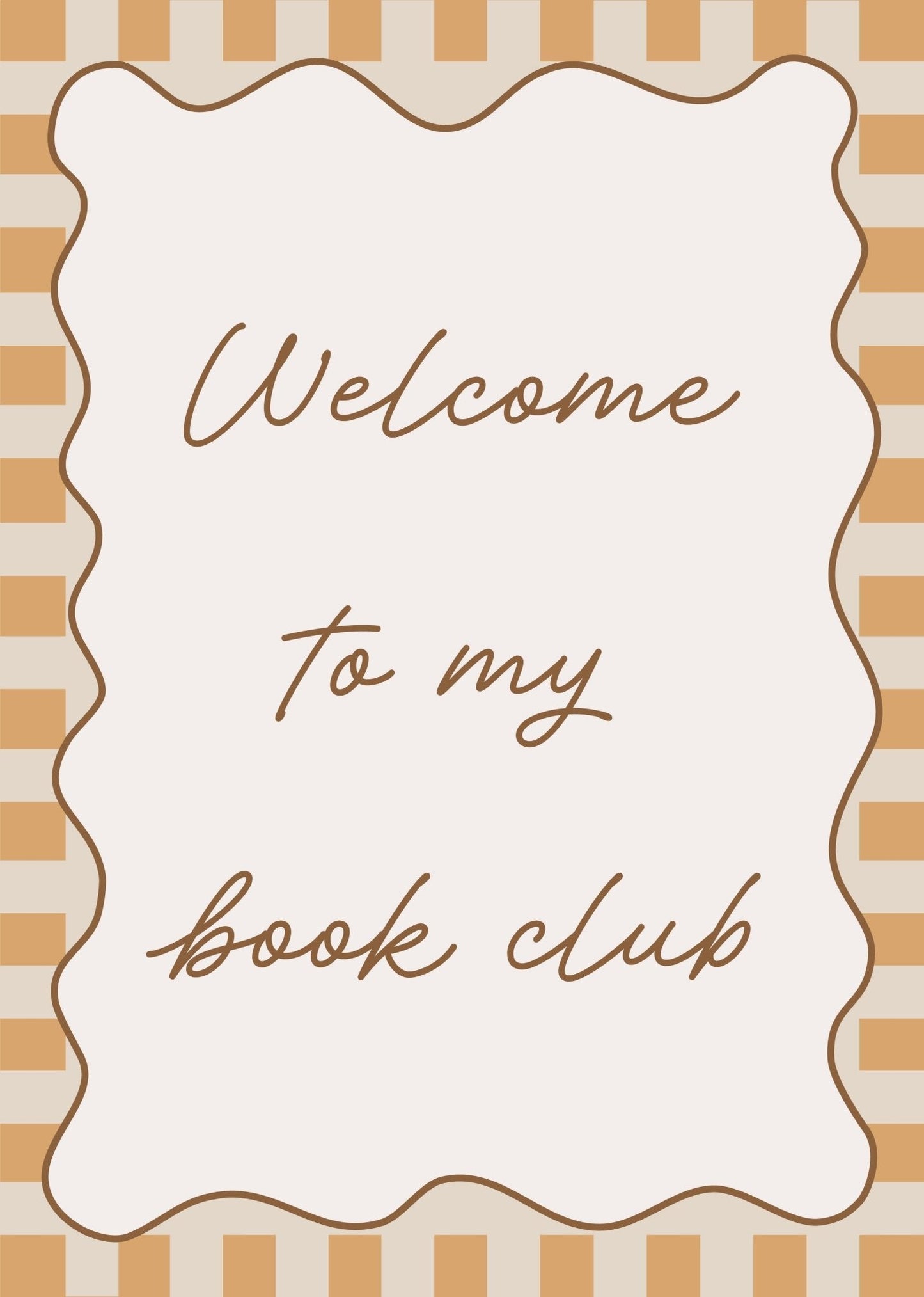Welcome to my book club - Checkerboard Edition - Wall Art Print