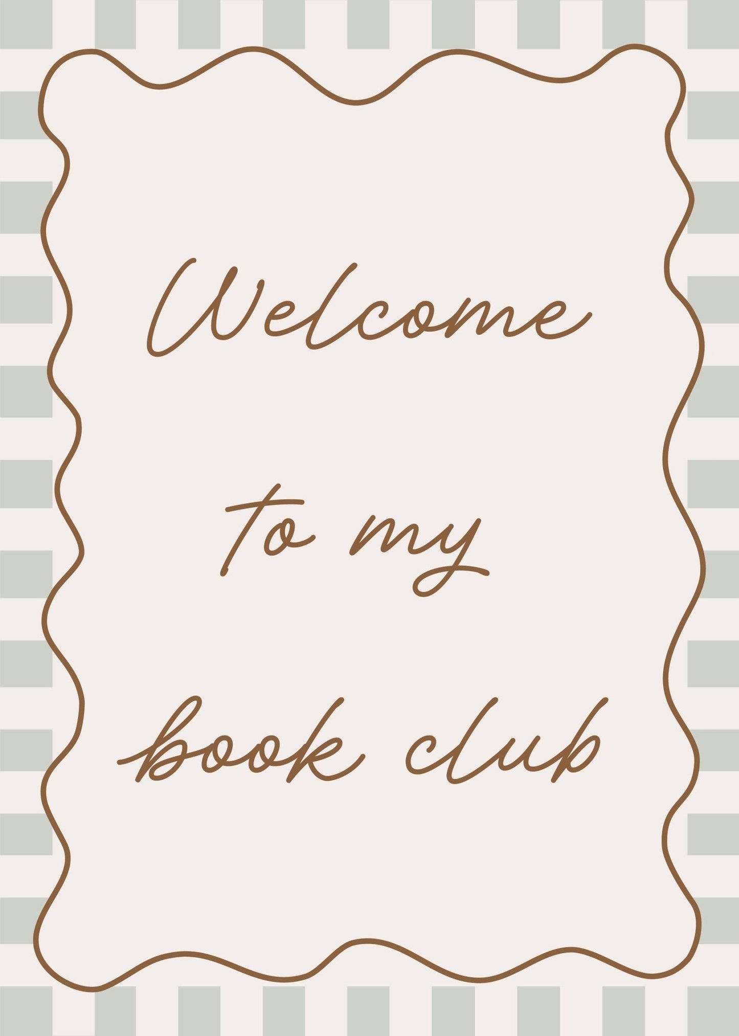Welcome to my book club - Checkerboard Edition - Wall Art Print